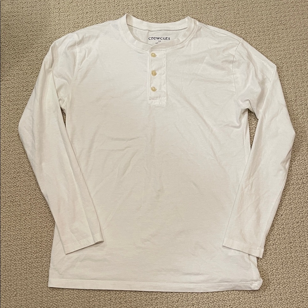 Crewcuts White Long Sleeve Henley Tee